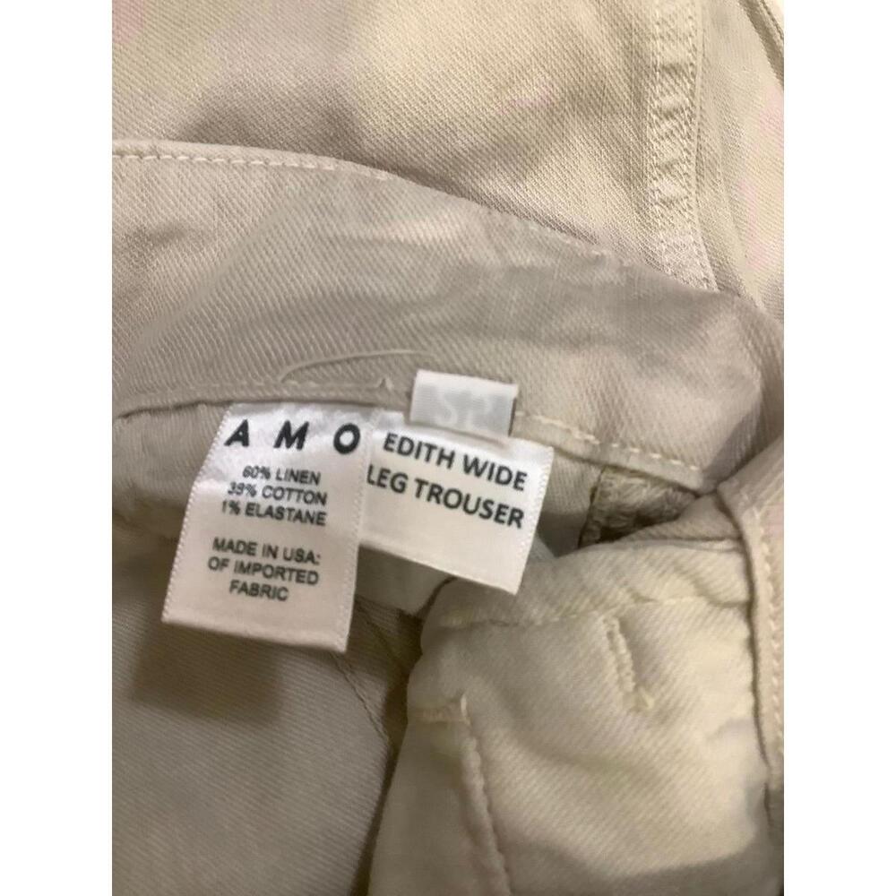 AMO Wide Leg Edith Trouser Pant Jean Slouch Tan Khaki Pumice 25 - Picture 6 of 7